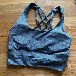 Grey workout crop tank bra